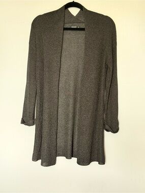 Reserved Women’s Open Front Cardigan Sz M Black/Silver